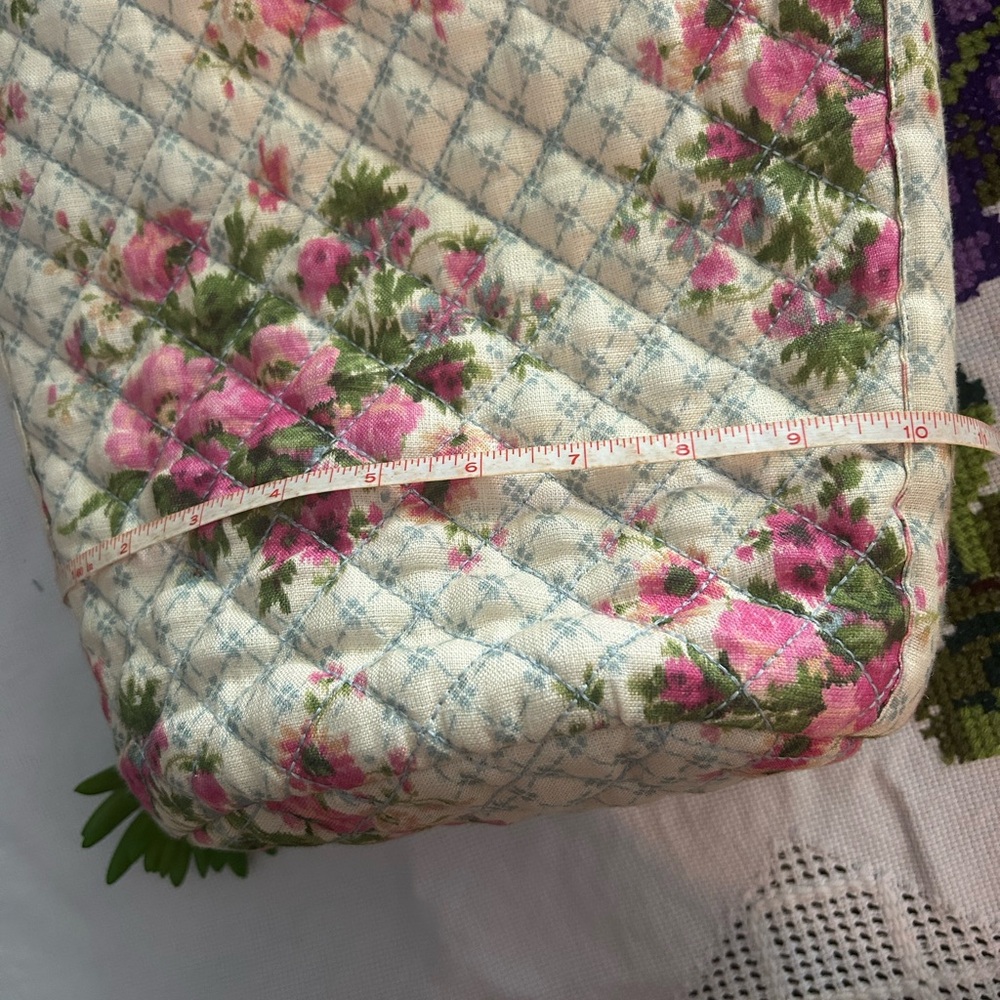 Sezane Pink Floral Quilted Bucket Bag - Picture 5 of 7